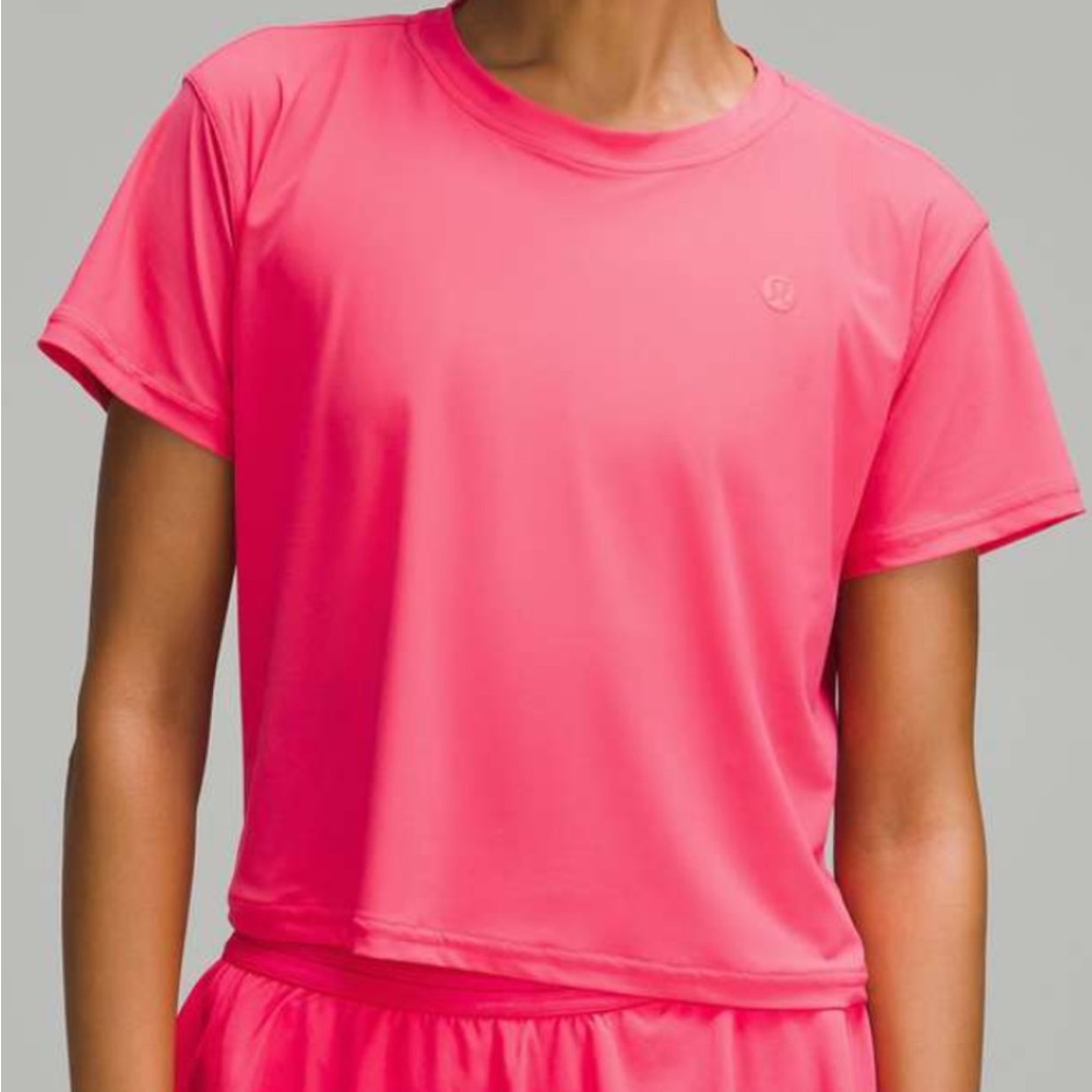 Lululemon Lightweight Tennis Crewneck Shirt Lip Gloss Pink 4